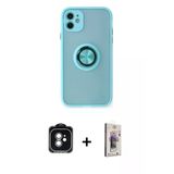 Marsilyan™- İphone 11 Kılıf Yörünge Çizgi - Siyah Bilvis 3D Cam Ekran Koruyucu + Pvd Metal Kamera Lens - Yl
