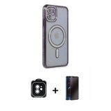Marsilyan™- İphone 11 Kılıf Zirve Doku Prime - Siyah 3D Antistatik Hayalet Cam Ekran Koruyucu + Pvd Metal Kamera Lens -