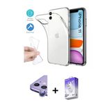 Marsilyan™- İphone 11 Kılıf Zirve Doku - Siyah Bilvis 5İn1 3D Magic Cam Ekran Koruyucu + Raze Metal Kamera Lens - Mr
