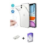 Marsilyan™- İphone 11 Kılıf Zirve Doku - Siyah Bilvis 5İn1 3D Magic Cam Ekran Koruyucu + Renkli Kamera Lens Koruma Cam -