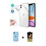 Marsilyan™- İphone 11 Kılıf Zirve Doku - Siyah Buffer Cam Ekran Koruyucu + Neon Fosforlu Kamera Lens - Mı