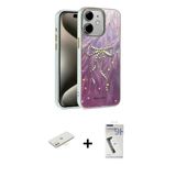 Marsilyan™- İphone 11 Kılıf Zirve Modern Prime - Şeffaf Uv Polymer Nano Ekran Koruyucu + Renkli Kamera Lens Koruma Cam -