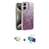Marsilyan™- İphone 11 Kılıf Zirve Modern Prime - Siyah 3D Antistatik Cam Ekran Koruyucu + Pers Alüminyum Kamera Lens - G