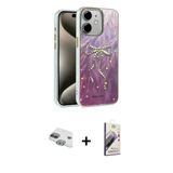 Marsilyan™- İphone 11 Kılıf Zirve Modern Prime - Siyah Bilvis 3D Mat Cam Ekran Koruyucu + Pers Alüminyum Kamera Lens - Y