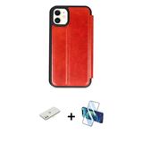 Marsilyan™- İphone 11 Kılıf Zirve Yansıma Serisi - Siyah 3D Antistatik Cam Ekran Koruyucu + Renkli Kamera Lens Koruma Ca
