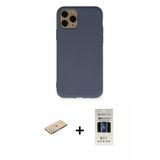 Marsilyan™- İphone 11 Pro Kılıf Ahenk Serisi - Siyah 5D Hayalet Cam Ekran Koruyucu + Renkli Kamera Lens Koruma Cam - Yl