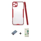 Marsilyan™- İphone 11 Pro Kılıf Atlas Asil Serisi - Siyah 20D Premium Cam Ekran Koruyucu + Metal Kamera Lens Koruma Cam