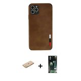 Marsilyan™- İphone 11 Pro Kılıf Doruk Asil Koleksiyonu - Siyah 360 Mat Full Body Arka Koruyucu + Renkli Kamera Lens Koru