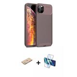 Marsilyan™- İphone 11 Pro Kılıf Eksen Form Prime - Siyah 3D Antistatik Seramik Nano Ekran Koruyucu + Renkli Kamera Lens