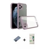 Marsilyan™- İphone 11 Pro Kılıf Nova Asil Özel Seri - Siyah 20D Premium Cam Ekran Koruyucu + Shine Kamera Lens Koruma Ca