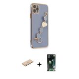 Marsilyan™- İphone 11 Pro Kılıf Nova Işık Prime - Siyah 360 Mat Full Body Arka Koruyucu + Renkli Kamera Lens Koruma Cam