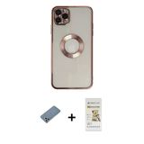 Marsilyan™- İphone 11 Pro Kılıf Pusula Form - Siyah Mat Seramik Nano Ekran Koruyucu + Shine Kamera Lens Koruma Cam - Gs