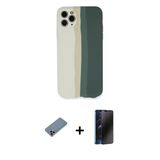 Marsilyan™- İphone 11 Pro Kılıf Yadigar Çizgi - Siyah 3D Antistatik Hayalet Cam Ekran Koruyucu + Shine Kamera Lens Korum