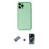 Marsilyan™- İphone 11 Pro Kılıf Yadigar Klasik - Siyah 360 Mat Full Body Arka Koruyucu + Shine Kamera Lens Koruma Cam -