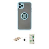 Marsilyan™- İphone 11 Pro Kılıf Yörünge Çizgi - Siyah 20D Premium Cam Ekran Koruyucu + Renkli Kamera Lens Koruma Cam - P