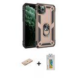 Marsilyan™- İphone 11 Pro Max Kılıf Ahenk Klasik Koleksiyonu - Siyah Polymer Nano Ekran Koruyucu + Renkli Kamera Lens Ko