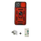 Marsilyan™- İphone 11 Pro Max Kılıf Ahenk Klasik - Siyah 20D Premium Cam Ekran Koruyucu + Pers Alüminyum Kamera Lens - Y
