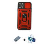 Marsilyan™- İphone 11 Pro Max Kılıf Ahenk Klasik - Siyah 3D Antistatik Seramik Nano Ekran Koruyucu + Shine Kamera Lens K