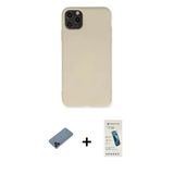 Marsilyan™- İphone 11 Pro Max Kılıf Ahenk Serisi - Şeffaf Pasifik Cam Ekran Koruyucu + Shine Kamera Lens Koruma Cam - Sh