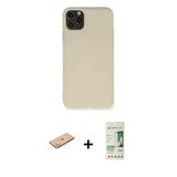 Marsilyan™- İphone 11 Pro Max Kılıf Ahenk Serisi - Siyah 20D Premium Cam Ekran Koruyucu + Renkli Kamera Lens Koruma Cam