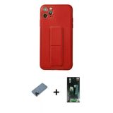Marsilyan™- İphone 11 Pro Max Kılıf Akış Doku - Şeffaf 360 Full Body Arka Koruyucu + Shine Kamera Lens Koruma Cam - Sh