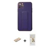 Marsilyan™- İphone 11 Pro Max Kılıf Akış Doku - Siyah Mat Seramik Nano Ekran Koruyucu + Renkli Kamera Lens Koruma Cam -