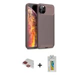 Marsilyan™- İphone 11 Pro Max Kılıf Eksen Form Prime - Siyah Polymer Nano Ekran Koruyucu + Pers Alüminyum Kamera Lens -