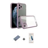 Marsilyan™- İphone 11 Pro Max Kılıf Nova Asil Özel Seri - Şeffaf Pasifik Cam Ekran Koruyucu + Shine Kamera Lens Koruma C