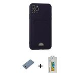 Marsilyan™- İphone 11 Pro Max Kılıf Vadi Çizgi Prime - Siyah Polymer Nano Ekran Koruyucu + Metal Kamera Lens Koruma Cam