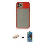 Marsilyan™- İphone 11 Pro Max Kılıf Vadi Çizgi - Siyah 18D Cam Ekran Koruyucu + Renkli Kamera Lens Koruma Cam - Pe