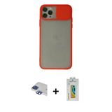 Marsilyan™- İphone 11 Pro Max Kılıf Vadi Çizgi - Siyah Polymer Nano Ekran Koruyucu + Pers Alüminyum Kamera Lens - Lt