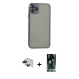 Marsilyan™- İphone 11 Pro Max Kılıf Vadi Minimal - Şeffaf 360 Full Body Arka Koruyucu + Pers Alüminyum Kamera Lens - Sh