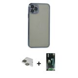 Marsilyan™- İphone 11 Pro Max Kılıf Vadi Minimal - Şeffaf 360 Full Body Arka Koruyucu + Pers Alüminyum Kamera Lens - Yl