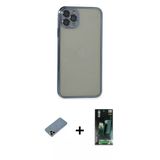 Marsilyan™- İphone 11 Pro Max Kılıf Vadi Minimal - Şeffaf 360 Full Body Arka Koruyucu + Shine Kamera Lens Koruma Cam - G
