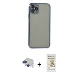 Marsilyan™- İphone 11 Pro Max Kılıf Vadi Minimal - Siyah Mat Seramik Nano Ekran Koruyucu + Pers Alüminyum Kamera Lens -