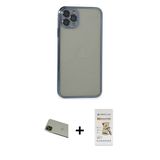 Marsilyan™- İphone 11 Pro Max Kılıf Vadi Minimal - Siyah Mat Seramik Nano Ekran Koruyucu + Rainbow Kamera Lens Koruma Ca