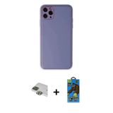 Marsilyan™- İphone 11 Pro Max Kılıf Yadigar Klasik - Siyah 18D Cam Ekran Koruyucu + Pers Alüminyum Kamera Lens - Yl