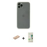 Marsilyan™- İphone 11 Pro Max Kılıf Yadigar Yansıma Serisi - Siyah 20D Premium Cam Ekran Koruyucu + Renkli Kamera Lens K