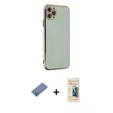 Marsilyan™- İphone 11 Pro Max Kılıf Yankı Serisi - Siyah 6D Mat Seramik Hayalet Nano Ekran Koruyucu + Metal Kamera Lens