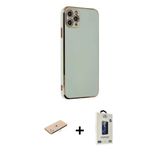 Marsilyan™- İphone 11 Pro Max Kılıf Yankı Serisi - Siyah Bilvis Hayalet Cam Ekran Koruyucu + Renkli Kamera Lens Koruma C