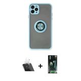 Marsilyan™- İphone 11 Pro Max Kılıf Yörünge Çizgi - Şeffaf 360 Full Body Arka Koruyucu + Kamera Lens Koruma Cam - Sf