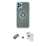 Marsilyan™- İphone 11 Pro Max Kılıf Yörünge Çizgi - Siyah Seramik Nano Ekran Koruyucu + Metal Kamera Lens Koruma Cam - S