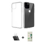 Marsilyan™- İphone 11 Pro Max Kılıf Zirve Doku - Siyah 20D Premium Cam Ekran Koruyucu + Kamera Lens Koruma Cam - Sf
