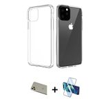 Marsilyan™- İphone 11 Pro Max Kılıf Zirve Doku - Siyah 3D Antistatik Seramik Nano Ekran Koruyucu + Rainbow Kamera Lens K