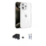 Marsilyan™- İphone 15 Pro Kılıf Doruk Doku Özel Seri - Siyah Bilvis 0.18Mm Plus Cam Ekran Koruyucu + Raze Metal Kamera L