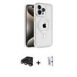 Marsilyan™- İphone 15 Pro Kılıf Eksen Form Koleksiyonu - Siyah Bilvis 0.18Mm Plus Cam Ekran Koruyucu + Raze Metal Kamera