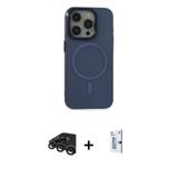 Marsilyan™- İphone 15 Pro Kılıf Eksen Işık Prime - Siyah Bilvis 0.18Mm Plus Cam Ekran Koruyucu + Raze Metal Kamera Lens
