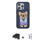 Marsilyan™- İphone 15 Pro Kılıf İz Minimal Koleksiyonu - Siyah Bilvis 0.18Mm Plus Cam Ekran Koruyucu + Raze Metal Kamera