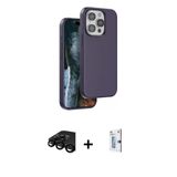 Marsilyan™- İphone 15 Pro Kılıf Kıvılcım Çizgi Serisi - Siyah Bilvis 0.18Mm Plus Cam Ekran Koruyucu + Raze Metal Kamera