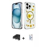 Marsilyan™- İphone 15 Pro Kılıf Kozmos Doku - Siyah Bilvis 0.18Mm Plus Cam Ekran Koruyucu + Raze Metal Kamera Lens - Gs